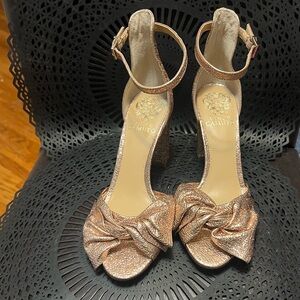 Vince Camuto Gold Bow Heels